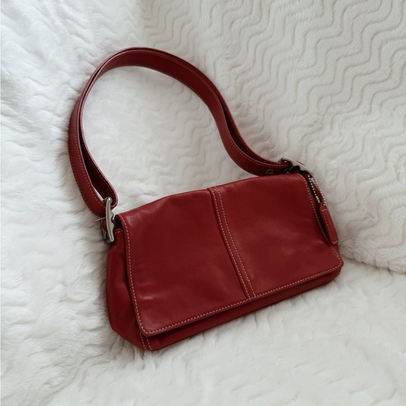 Coach Handbags - Vintage Coach Red Leather Bag